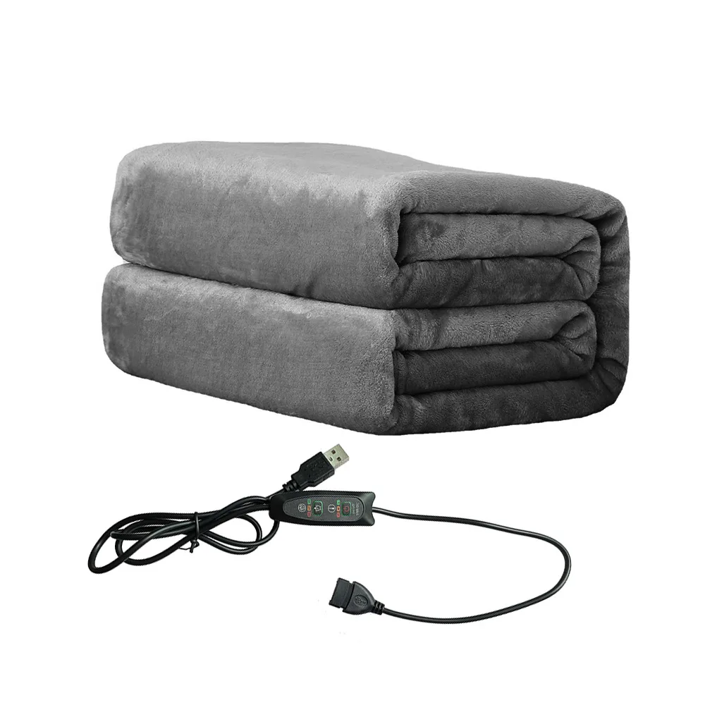 Double-Sided USB Heating Blanket, Electric Blanket, Shawl, Coral Flannel, Heated, Thickened, Office Nap, Household, 3-Speed