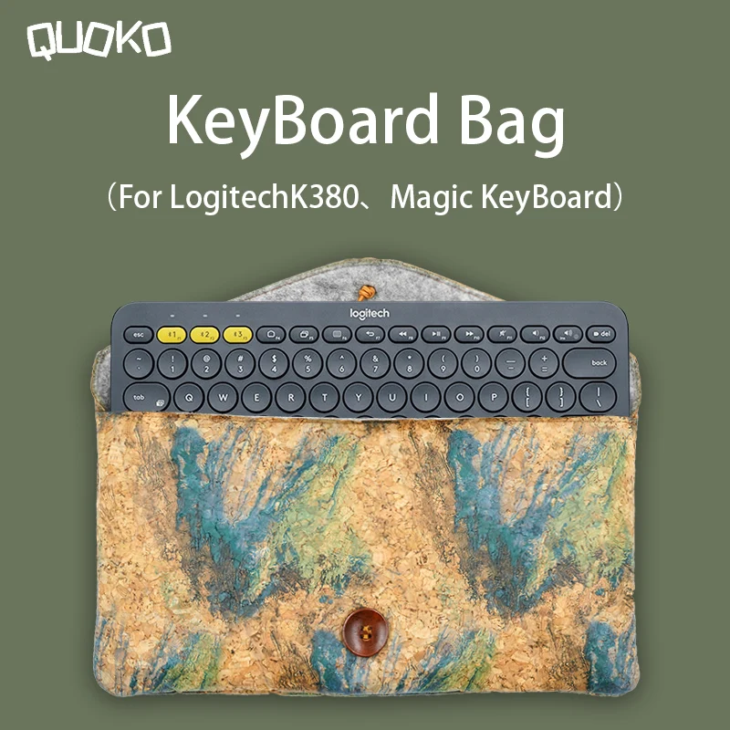2022 Nuova Custodia Ultrasottile Per Custodia Per Tastiera, Custodia In Materiale Di Sughero Per Logitech K380 Magic Keyboard Witch Mouse Trackpad