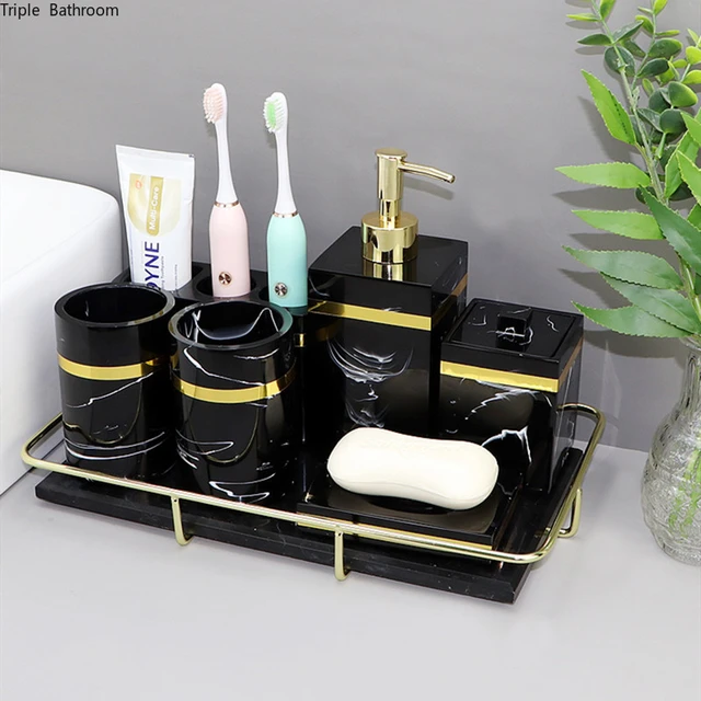 Modern Minimalist Bathroom Supplies Bathroom Decoration Accessories  Toothbrush Holder Mouthwash Cup Soap Dish Tray Lotion Bottle - AliExpress