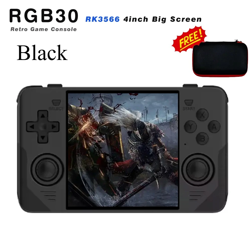 NEW RGB30 Retro Pocket 720*720 4 Inch Ips Screen Built-in WIFI RK3566 Open-Source Handheld Game Console Children's Gifts