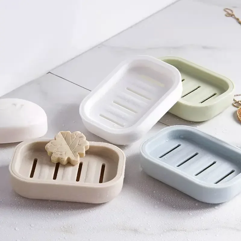 Portable Soap Dishes 1Pcs Double-layer Plastic Soap Box Household Bathroom Drain Tray With Cover