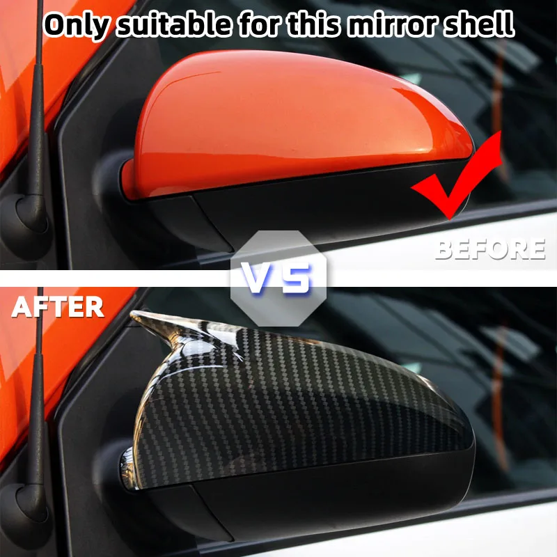 메르세데스 벤츠 스마트 포투 W451 2008-2014 차량용 사이드 리어뷰 미러 커버 글로시 블랙/카본 파이버 룩 리어 뷰 케이스 트림