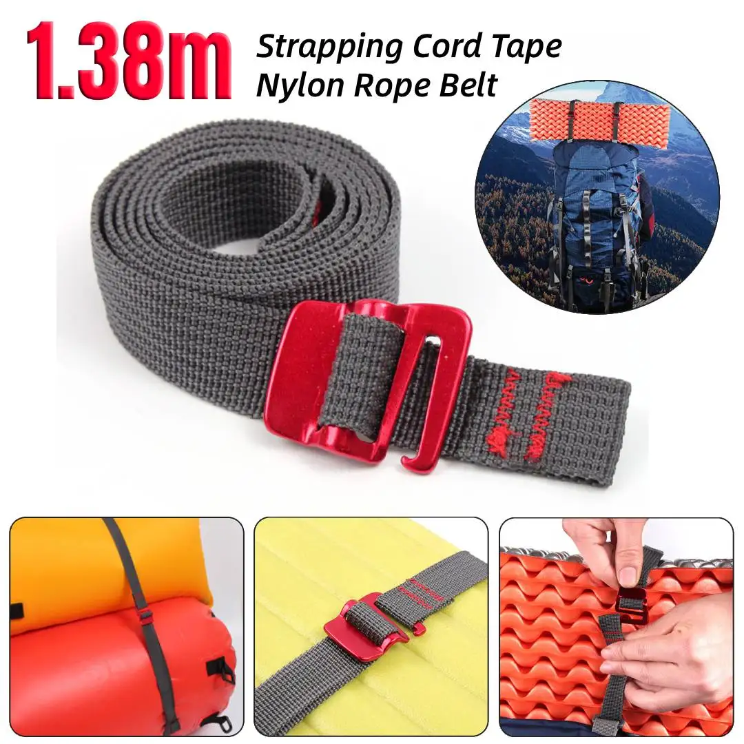 Bag Rope Tape 1.38m Strapping Cord Tape Nylon Rope Belt with Quick Release Metal Hook ...
