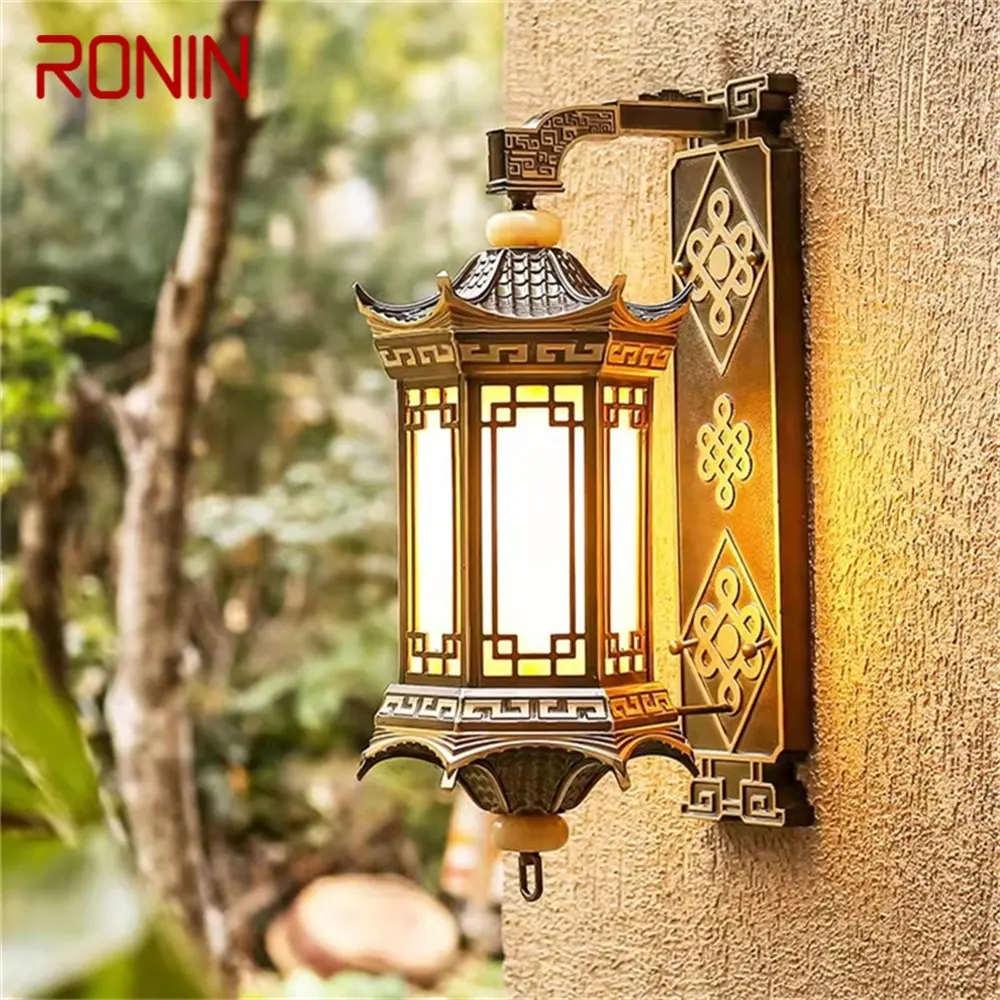 

RONIN Outdoor Wall Lamps Bronze Lighting LED Sconces Classical Waterproof Retro for Home Balcony Decoration