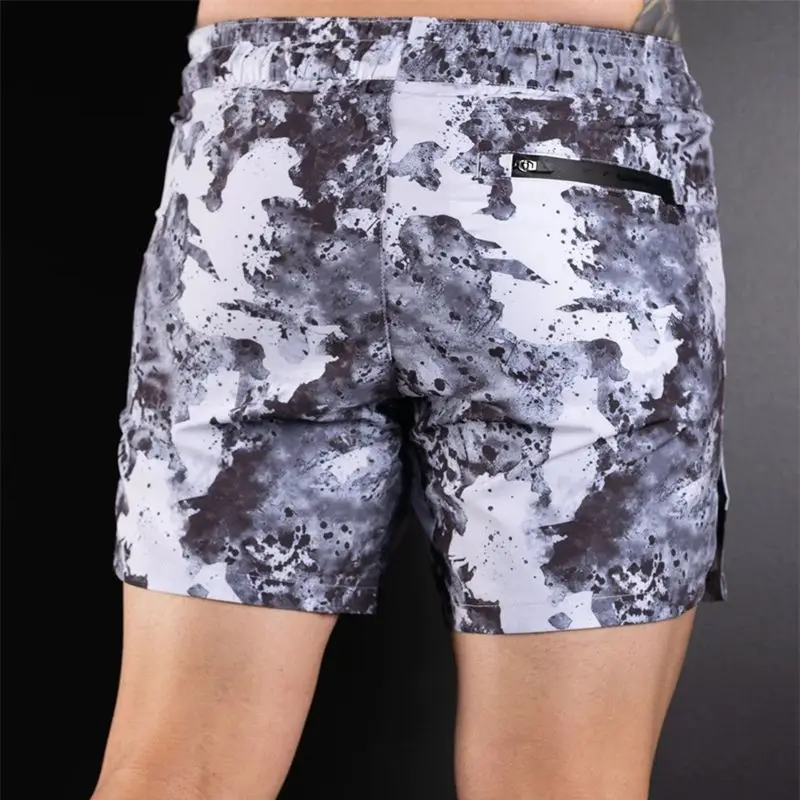 Double layered 2-in-1 fashionable men's shorts new summer fitness and sports pants built-in pockets running and exercise capris