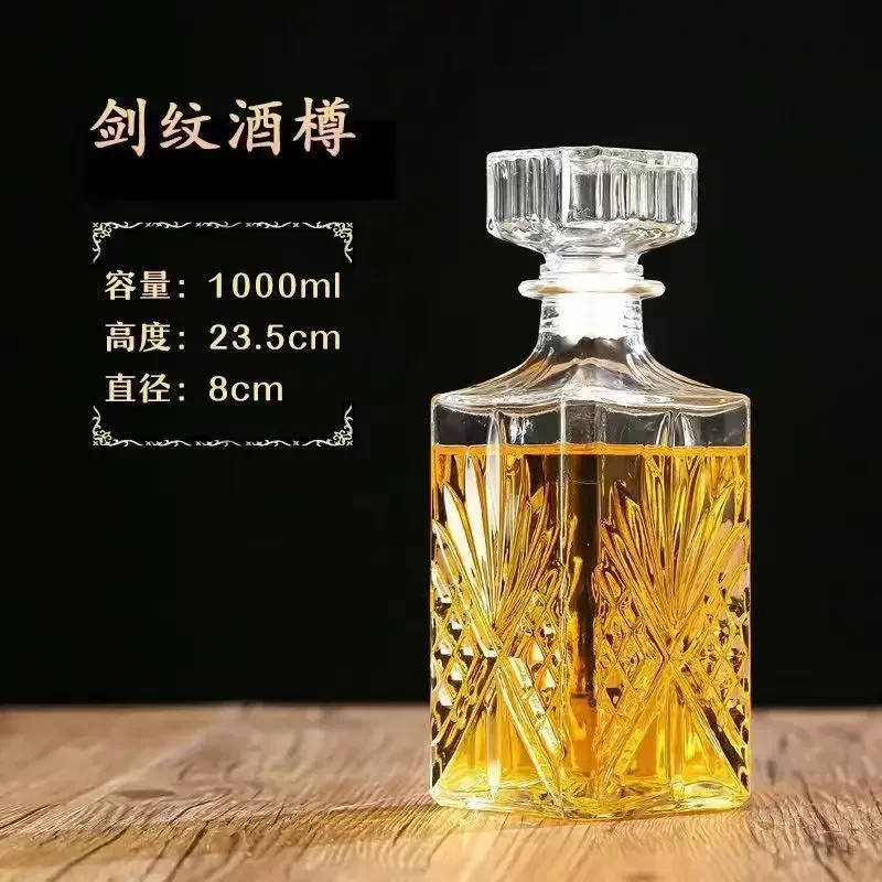 

For Alcohol Luxury Glass Bottle Decanter Scotch Whiskey Classical Lead-free Barware Liquor Bourbon