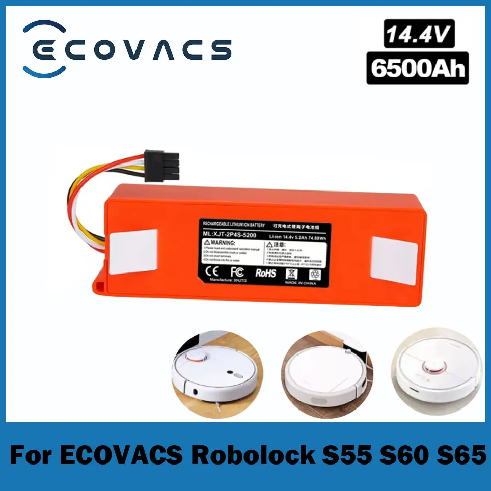 

ECOVACS 100% Originele BRR-2P4S-5200S Robotstofzuiger Vervangende Batterij Voor ECOVACS Roborock S55 S51 S5 Max S6 Onderdelen