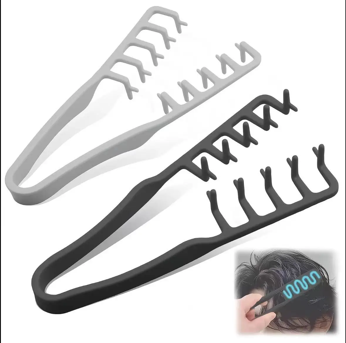 Pince à cheveux antidérapante, outil de coiffure en caoutchouc souple, pince de positionnement pour hommes et femmes, pour coiffure DIY et barbier 1 Pince à cheveux antidérapante, outil de coiffure en caoutchouc souple, pince de positionnement pour hommes et femmes, pour coiffure DIY et barbier 1