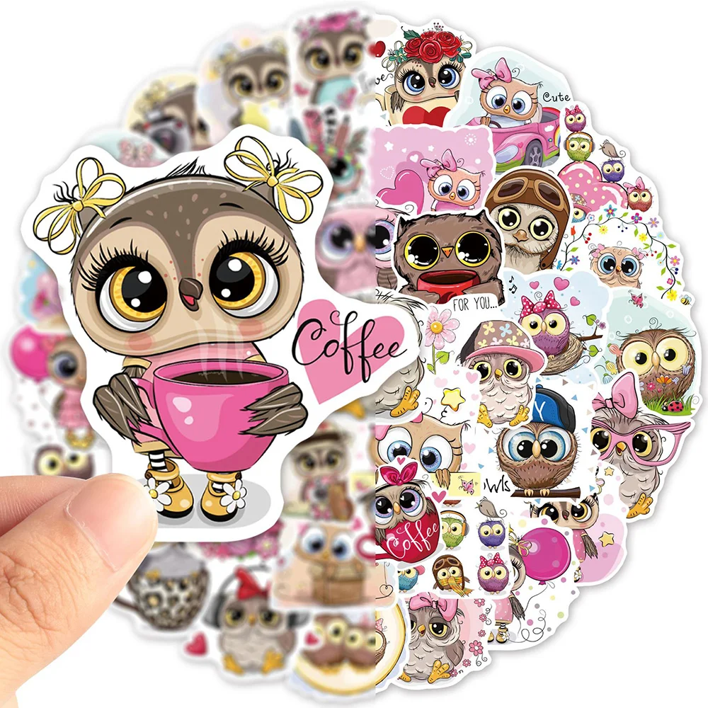 10/30/50pcs Kawaii Cartoon She-Owl Stickers for Notebook Laotop Tablet Phone Waterproof Graffiti Kids Sticker Decals Classic Toy