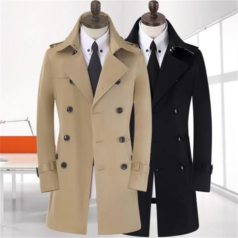 Men's trench coat spring manteau homme long korean 8XL 9XL new business ...