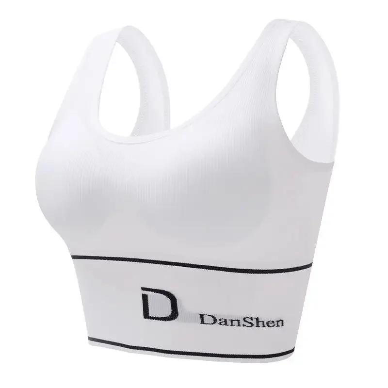 Sports Bra Yoga High Elastic Big U Undershirt Underwear Women Without Steel Ring Gathered Bra Wrap Bust Bustier Sports Tops