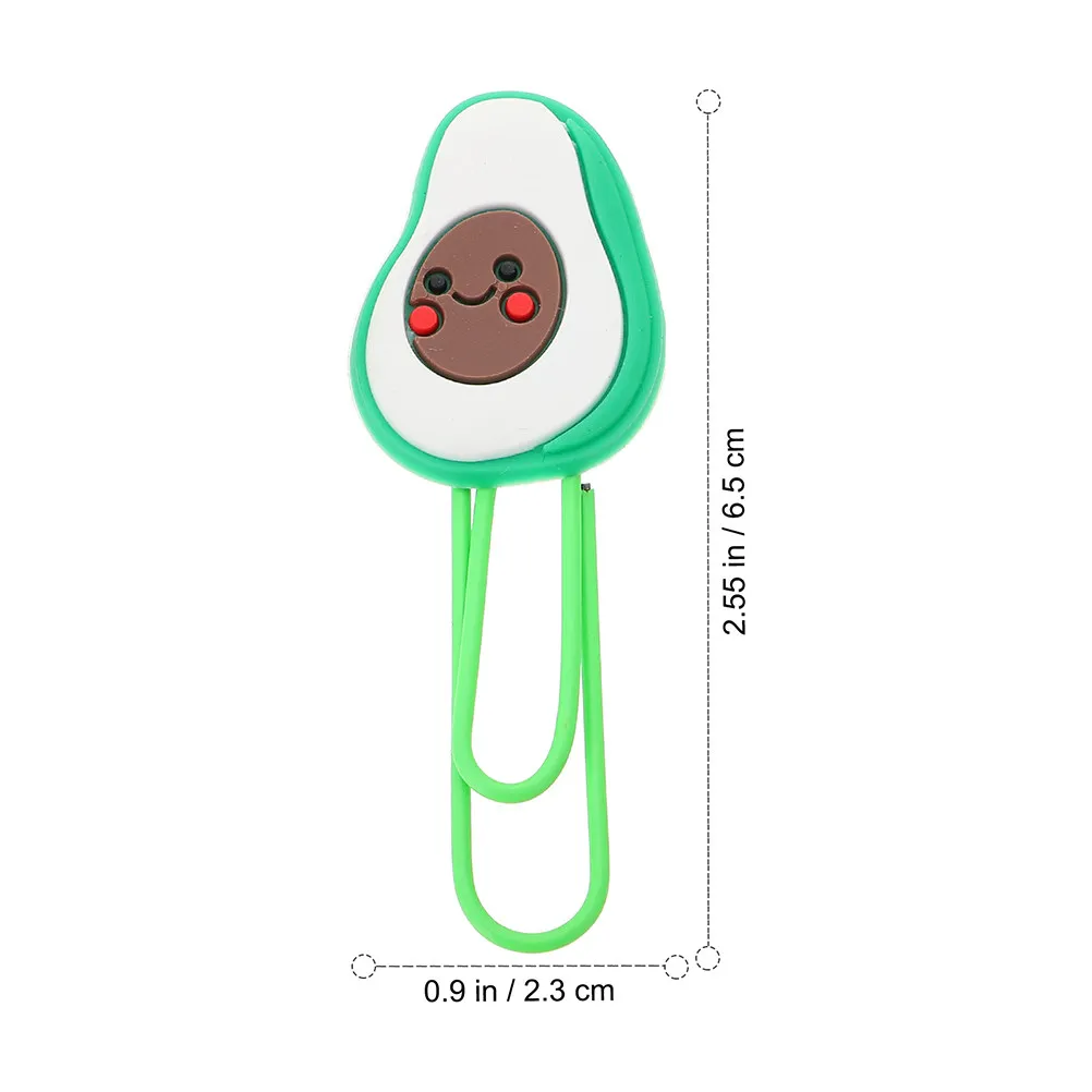 8Pcs 아보카도 종이 클립 사무실 학교 문서 파일 서류 정리용 귀여운 과일 모양의 창의적인 종이 클립