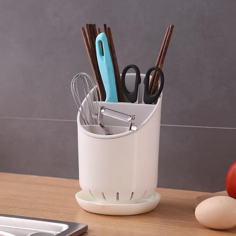 Space Saving Tableware Storage Rack New Drainage Hole with Tray Chopstick Holder Detachable Large Capacity Household Drain Rack 3
