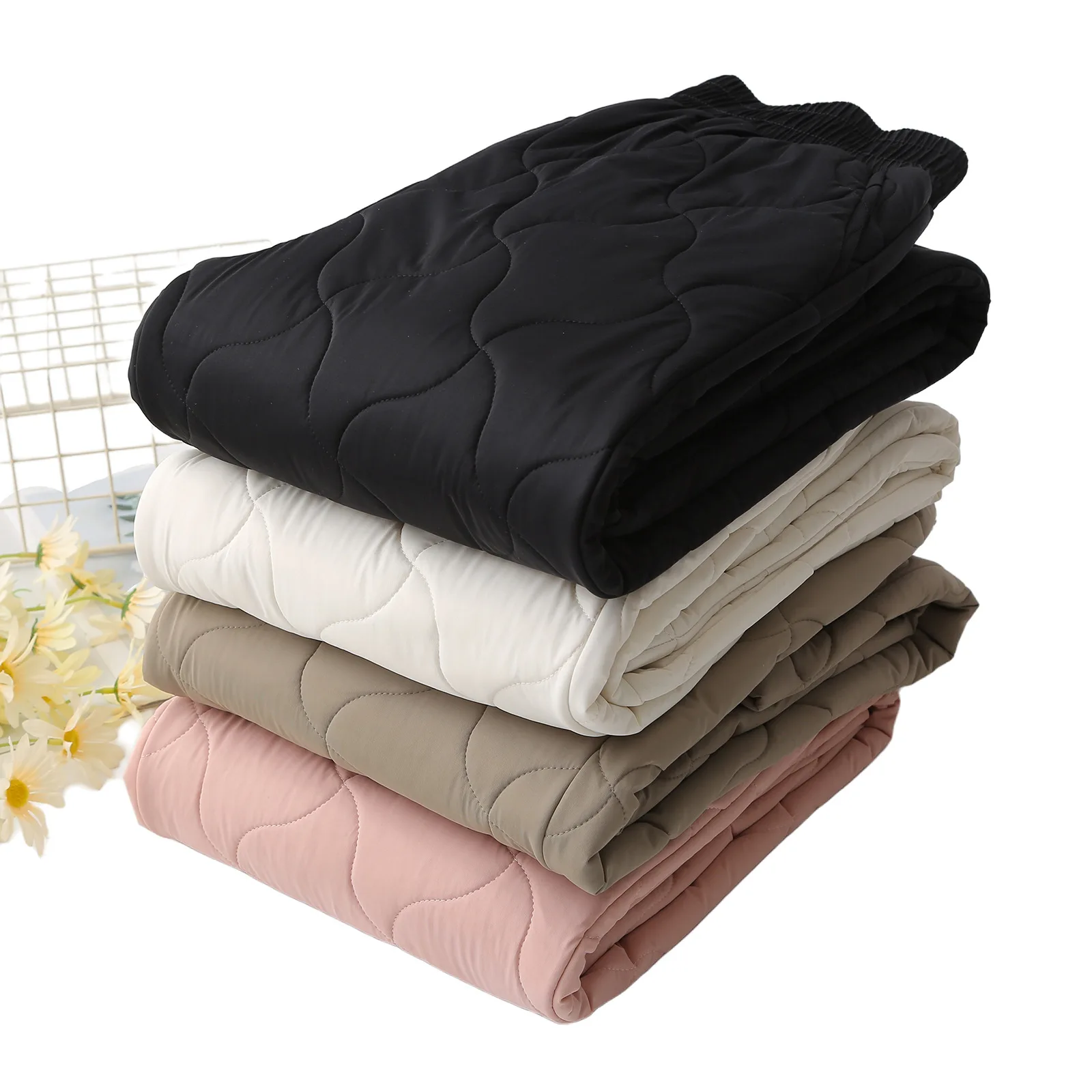 XXXXL Fashion Plus Size Women's Straight Pants 2025 Winter New Simple And Warm Padded Versatile Casual Quilted Trousers 368