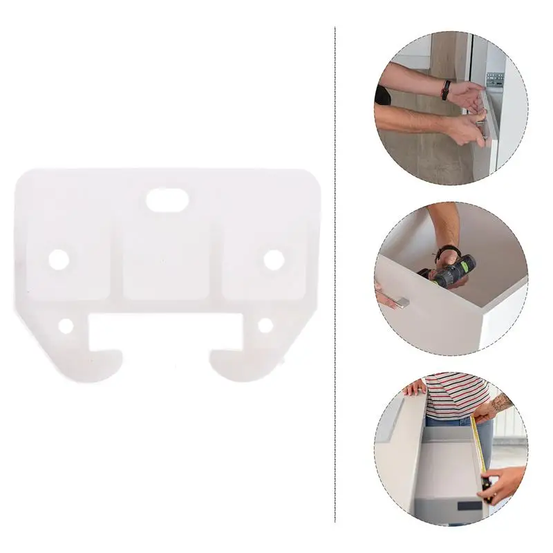 10pcs Plastic Drawer Track Guides Slides Replacement Furniture Parts Drawer Guides Latches for Cabinets(White)