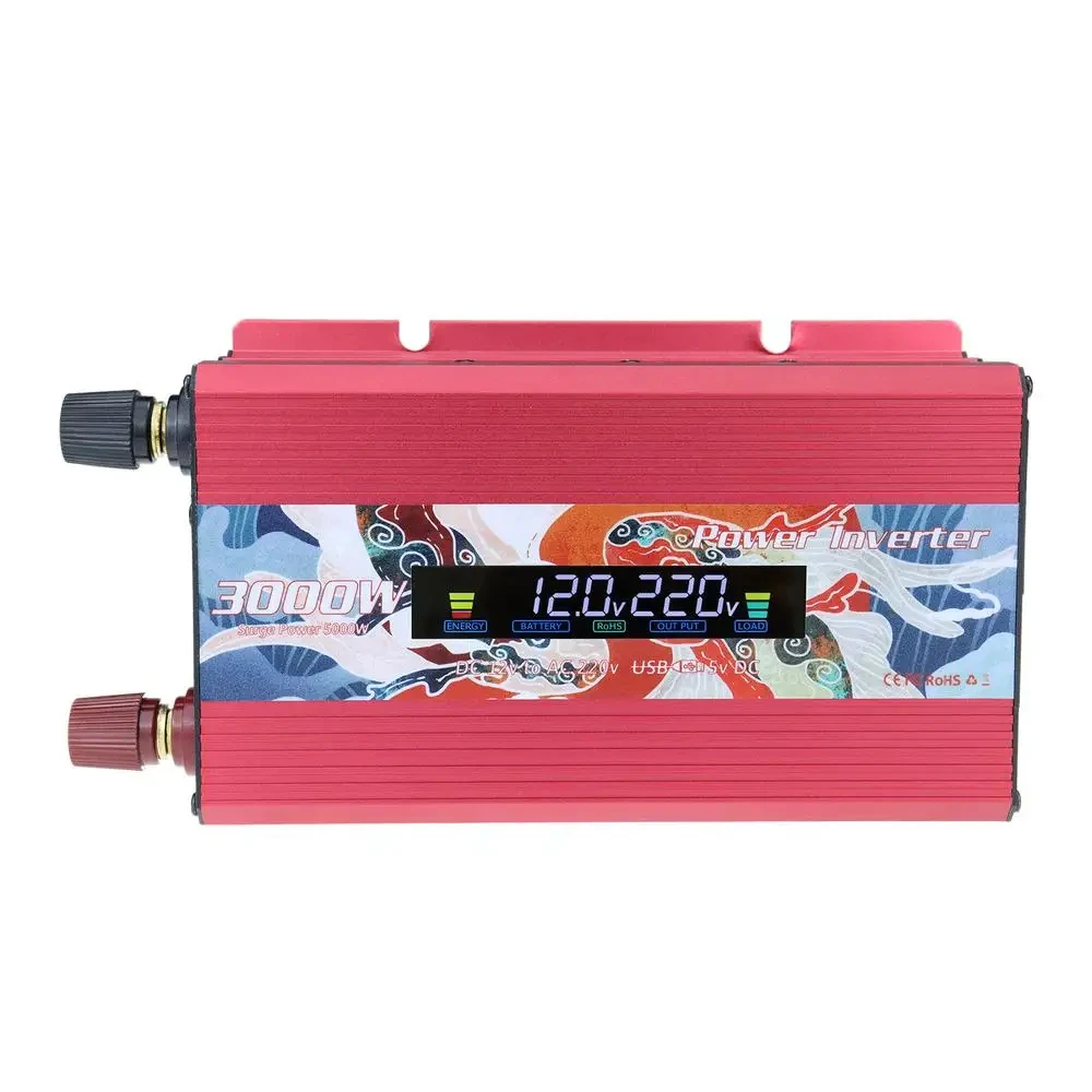 อินเวอร์เตอร์คลื่นไซน์บริสุทธิ์ DC 12V เป็น AC 220V 300W ตัวแปลงแรงดันไฟฟ้า อะแดปเตอร์แปลงไฟ อินเวอร์เตอร์พลังงานแสงอาทิตย์ LED แบบยูนิเวอร์แซล 1