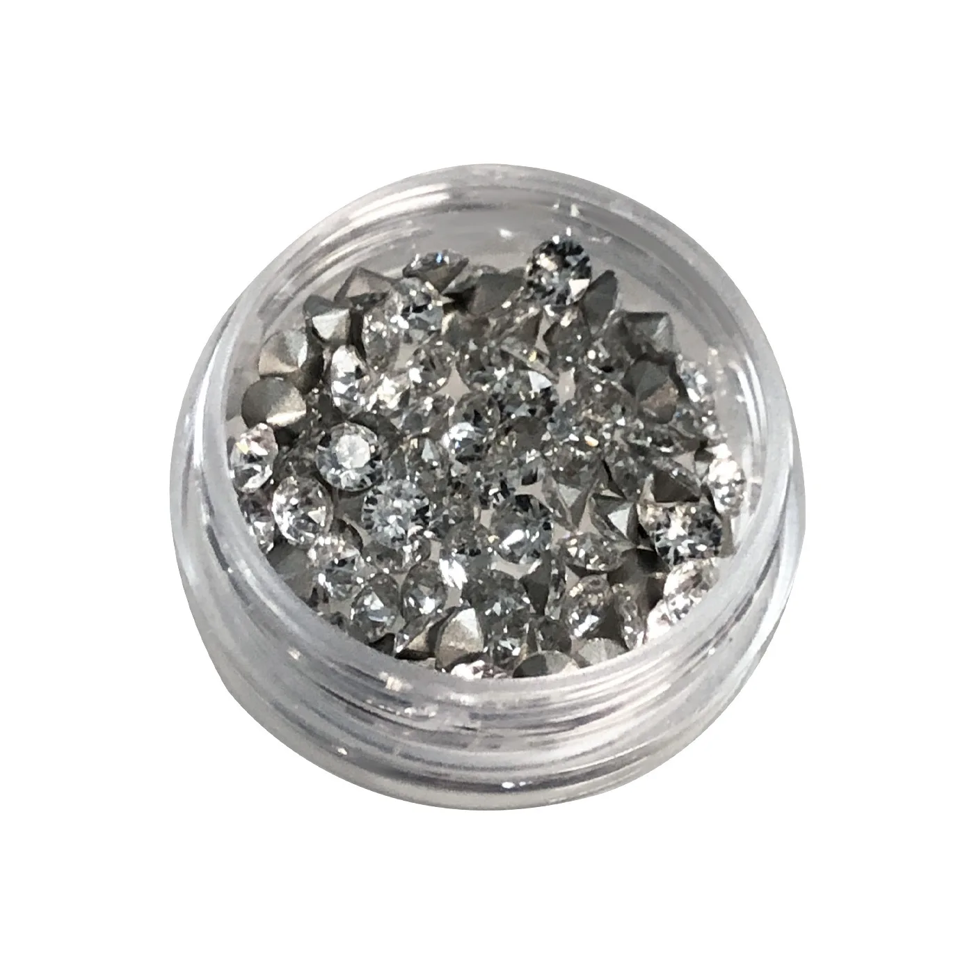 50/100개 1.54mm 실버 화이트 네일 필러 라운드 라인스톤 뾰족한 바닥 네일 다이아몬드 울트라 샤인 매니큐어 장식