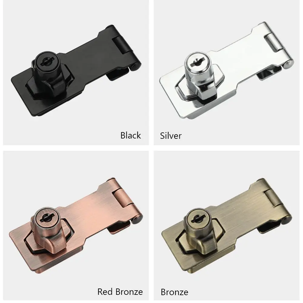 Zinc Alloy Keyed Hasp Lock Punch-free Burglarproof Home Office Security Buckle Shed Cupboard Drawer Cabinet Wooden Door Lock cabinet safety lock cabinet lock door lock door safety lock