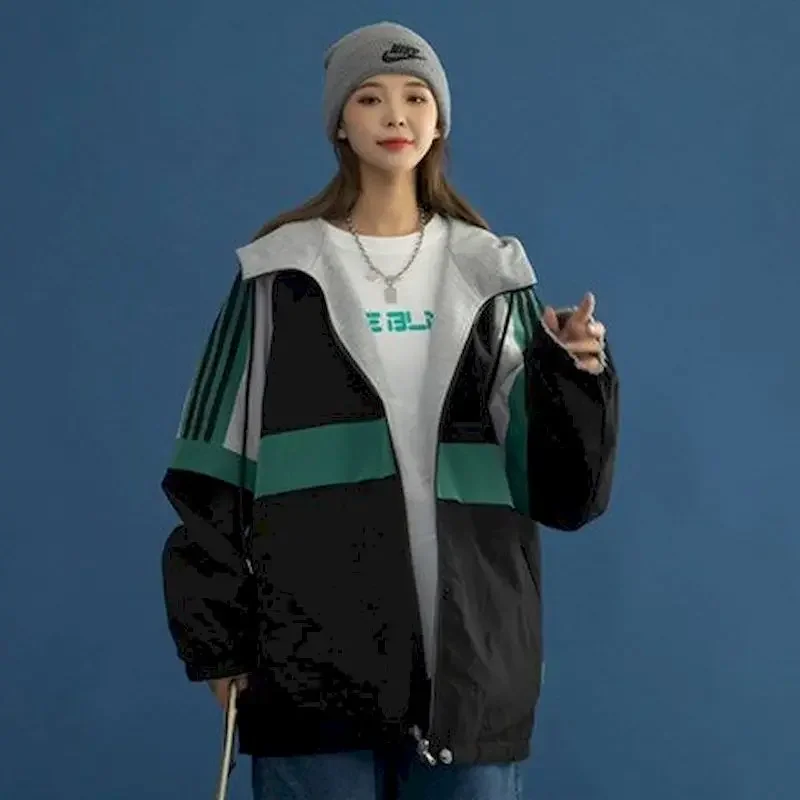 Women Thin All-match Japanese Bf Style Jackets 2021 Female Casual Outwear Both Sides Spring Autumn New Korean Loose Windbreaker