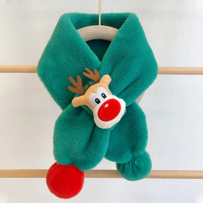 3-8Years Children's Scarves Autumn Winter Korean Style New Baby Scarfs Boys Girls Winter Cute Velvet Warm Christmas Baby Scarf