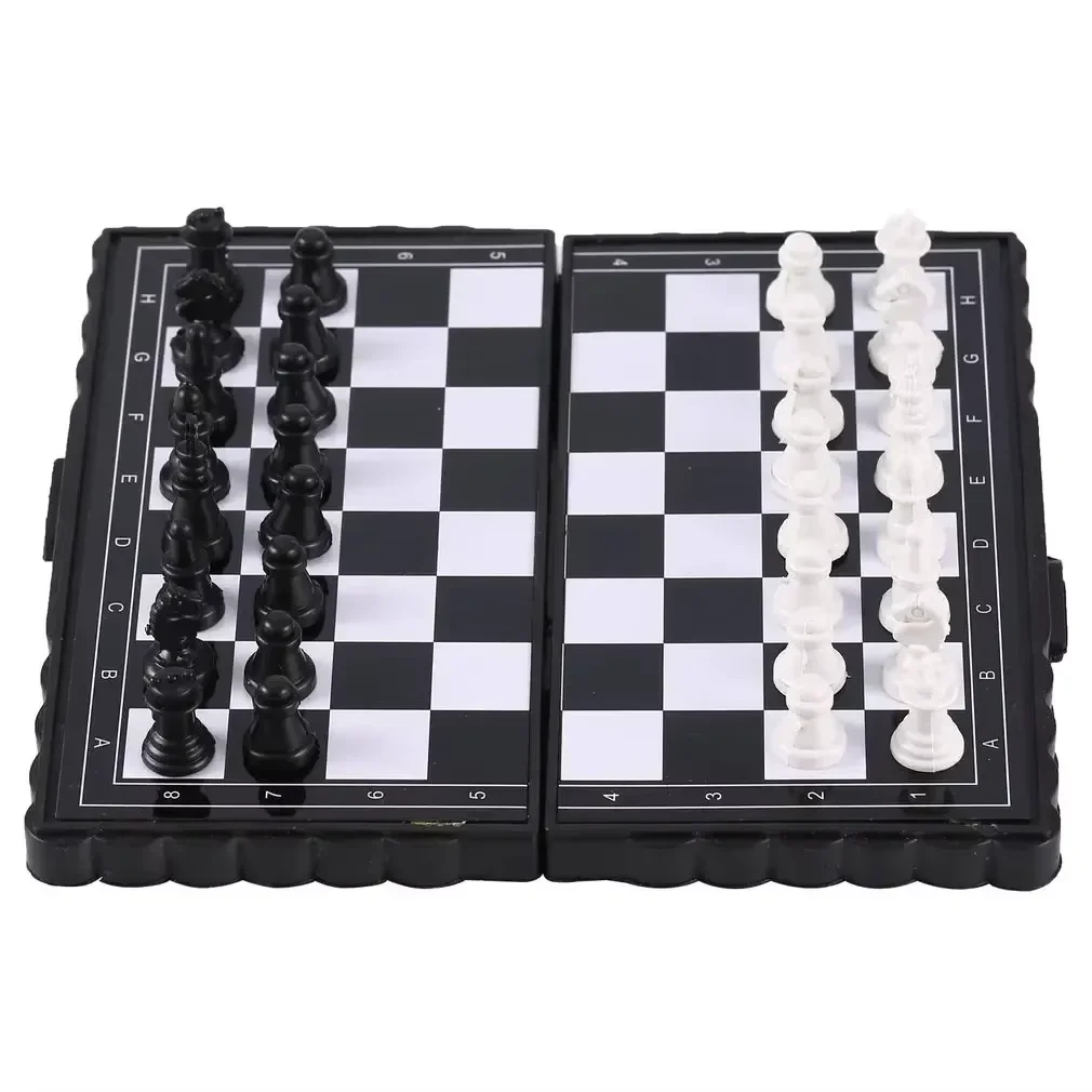 Mini Magnetic Chess Set Folding Portable Plastic Chessboard Board Game for Kids Adults Travel Indoor Outdoor Toy board game magnetic chess set foldable chess board table games folding chess board chess pieces and board
