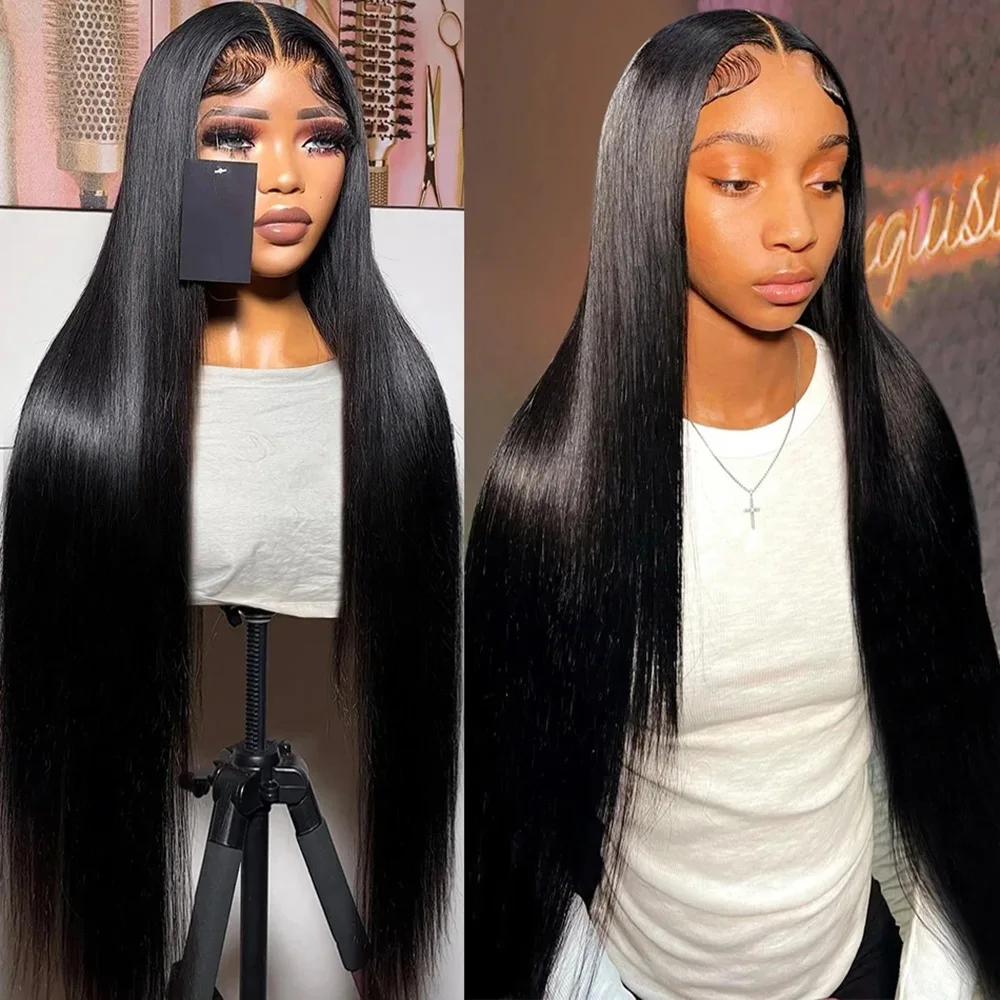 

Lace Blend Into Skin Bone Straight Brazilian Human Wig Transparent Pre Cut Lace No Glue Preplucked Natural Hairline 13x4 7x5