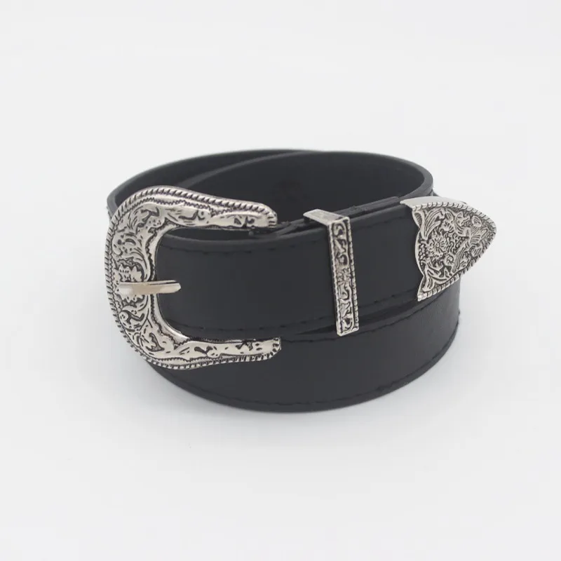 New European American Pin Buckle Belt Set | Women's Trendy Spice Girl 3-Piece Retro Hot-Selling Premium Waistband Accessory