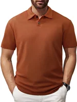New Men's Business Casual Short Sleeved Bone Flower Solid Color POLO Shirt Fashion Breathable Comfortable Summer Versatile Top 1