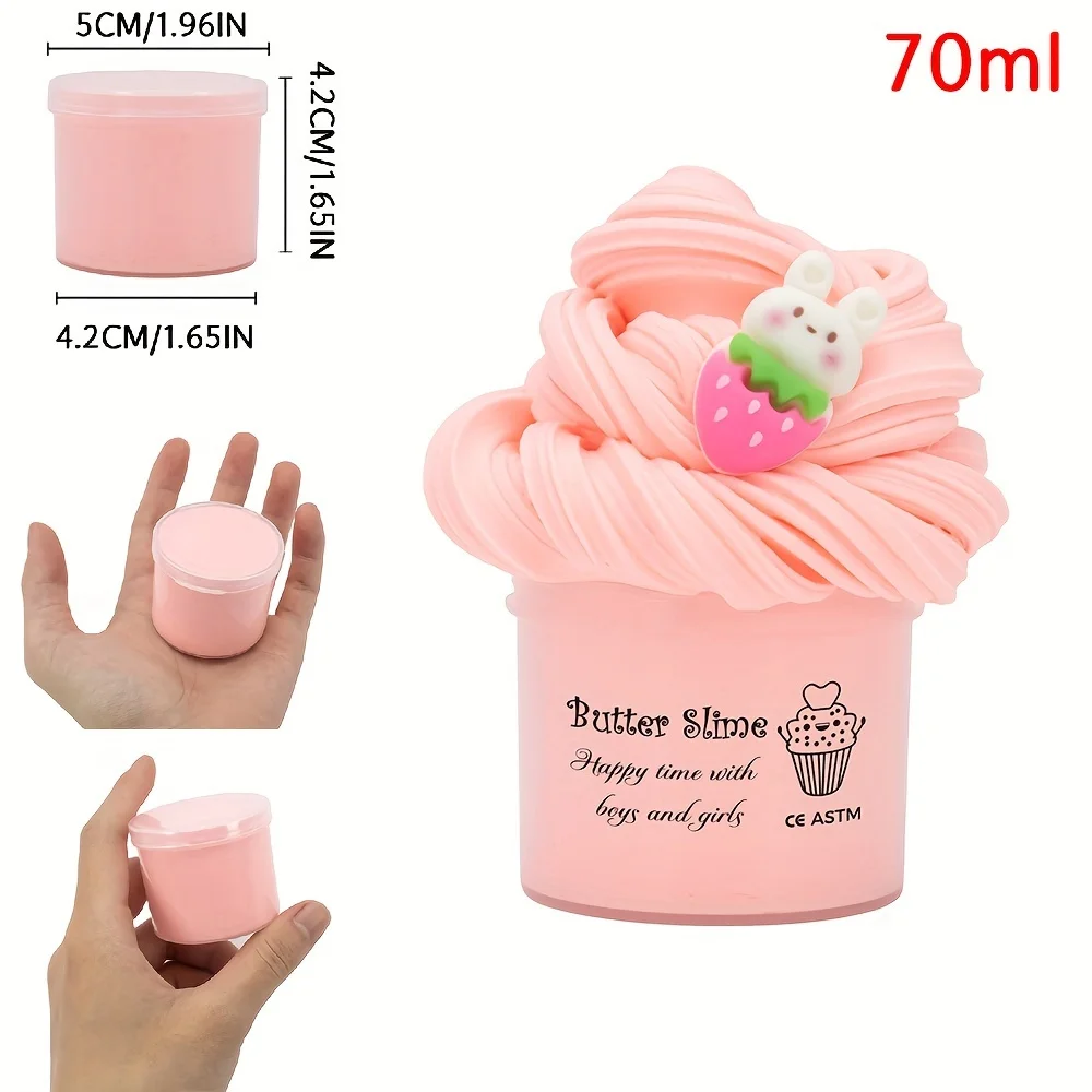1.74oz Scented Fluffy Butter Slime Super Soft And Non-Sticky Toy cute Sludge Polymer Clay Toy Birthday Holiday Party Favors Gift 5
