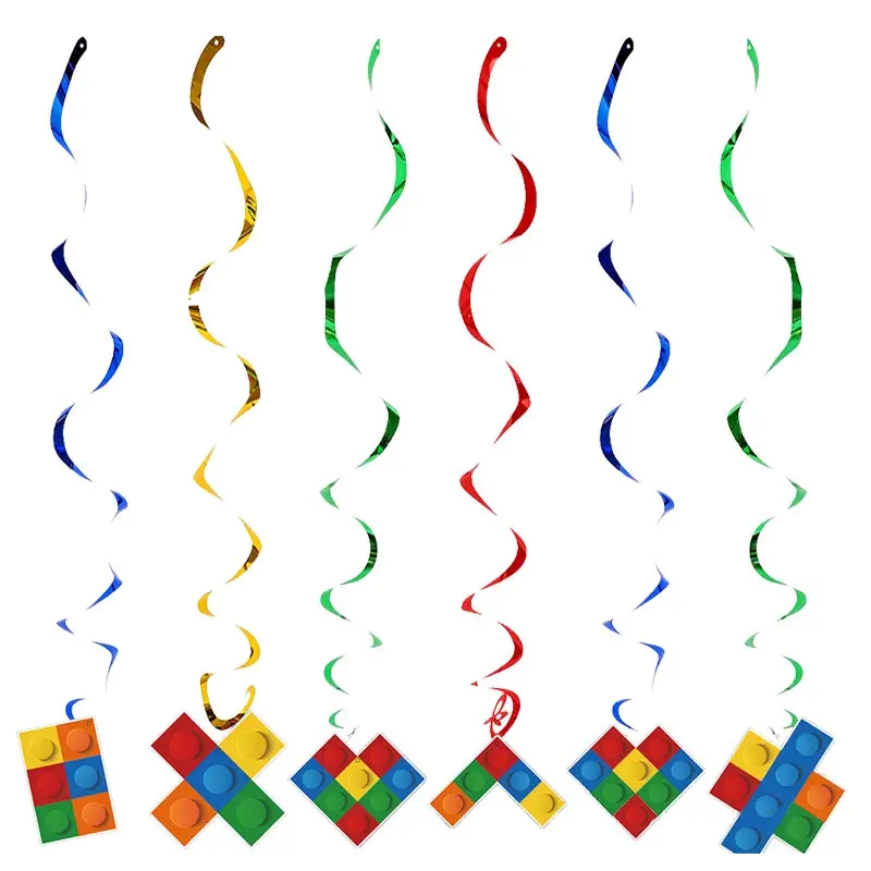 Bausteine Geburtstag Dekoration Jungen Spielzeug Einweg Geschirr Tassen Teller Luftballons Banner Geschenk Taschen Für Kinder Geburtstag Gunsten – Detail 24
