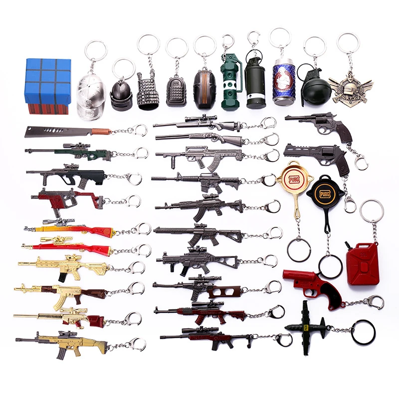 fashion keychains weapon Revolver AK47 M16 pot key chians keyrings game