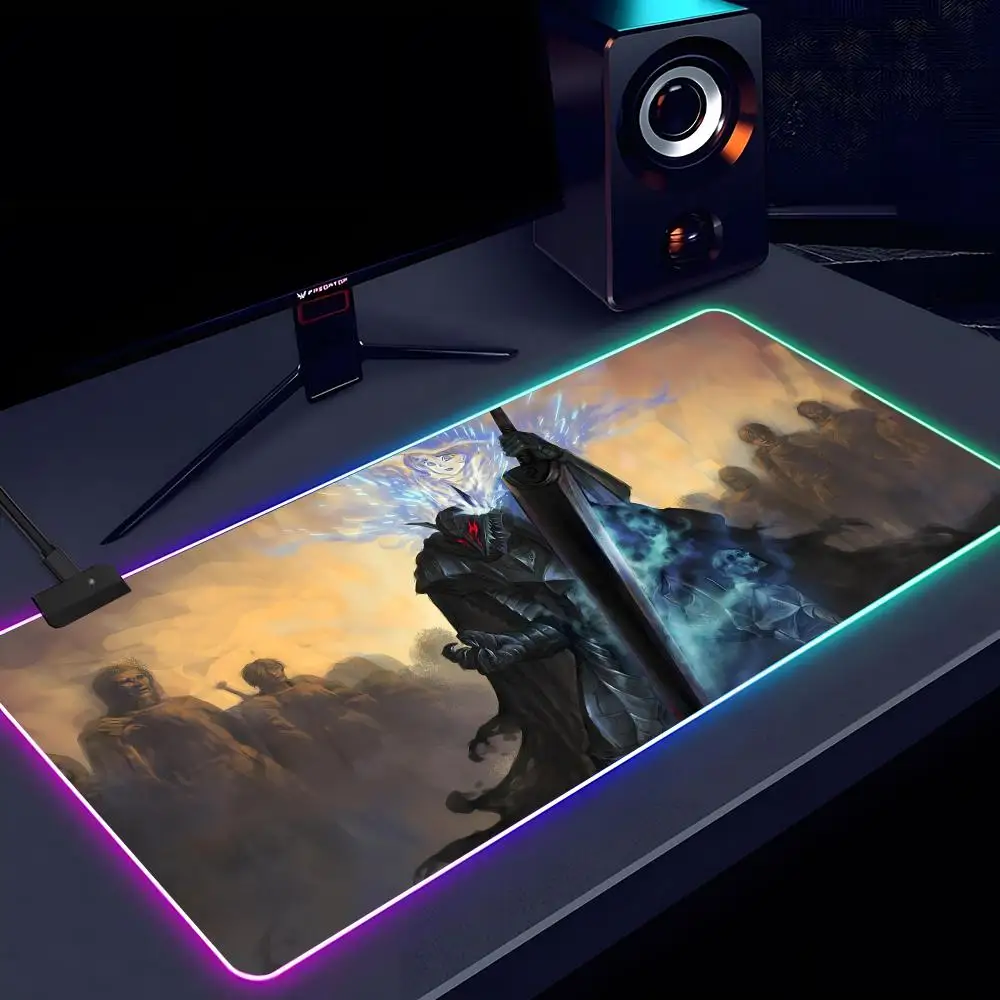 Enhanced RGB Gaming Mouse and Keyboard Mat - XXL Non-Slip Rubber Office and Desk Pad (40x90cm)