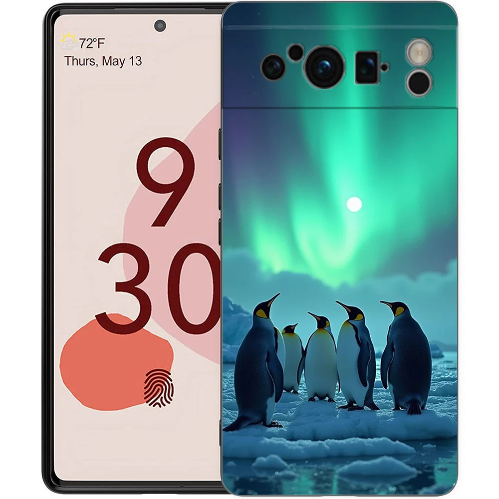 Adorable Penguin Kawaii Soft TPU Bumper Phone Case - Black Cover