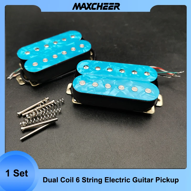 

Blue Pearl Electric Guitar Humbucker Adjustable Screw Dual Coil for 6 String Guitar Coil Spliting Pickup N7.5K/B15K Output