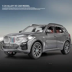Deluxe 1:24 BMW X5 Miniature Toy SUV with Sound and Light (Grey)