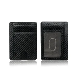 RFID Smart Minimalist Card Holder - Ultra - Thin Anti - Loss Wallet (Carbon Black)