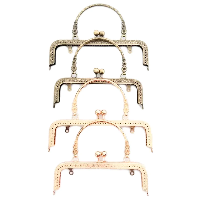 4PCS Metal Handbag Handle Frame Kiss Clasp Lock Handle Arch for DIY Purse Bag Fashion New Fashion DIY Craft 18CM 20CM