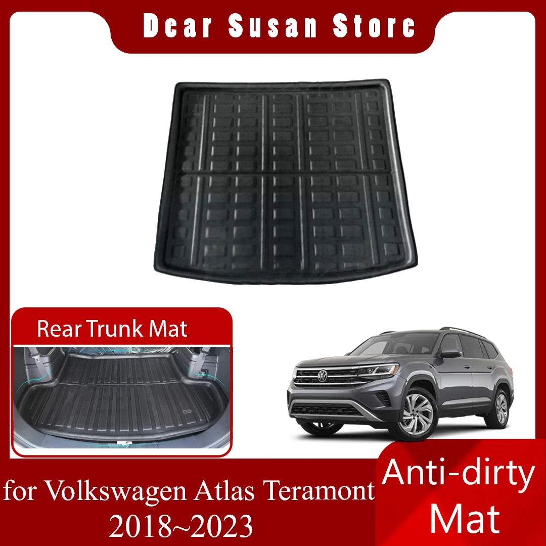 Car Rear Trunk Mat For Volkswagen VW Atlas Teramont SE R Line 20182023