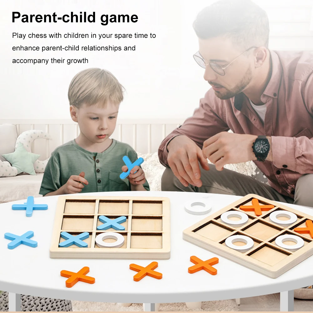 Wooden Tic Tac Toe Game for Kids Hand Eye Coordination