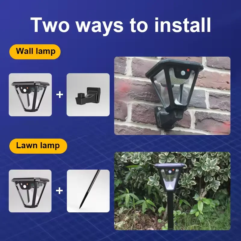 รูปสินค้า โคมไฟพลังงานแสงอาทิตย์ Motion Sensor สวนกลางแจ้ง IP65