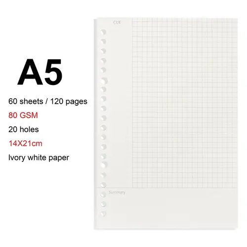 A4/B5/A5 Loose Leaf Refill Binder Notebook Blank/Line/Grid/Cornell Replacable Metal Ring Office&School Supplies Stationery - Image 15