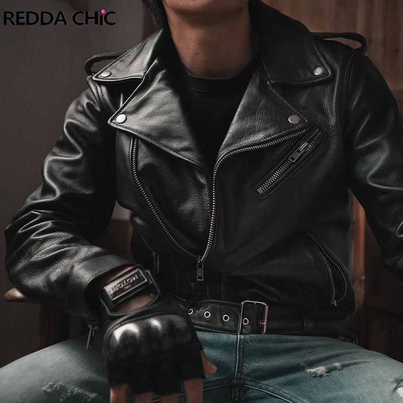 REDDACHiC Winter Leather Jacket for Men Bomber Cotton Padding Cyber Y2k