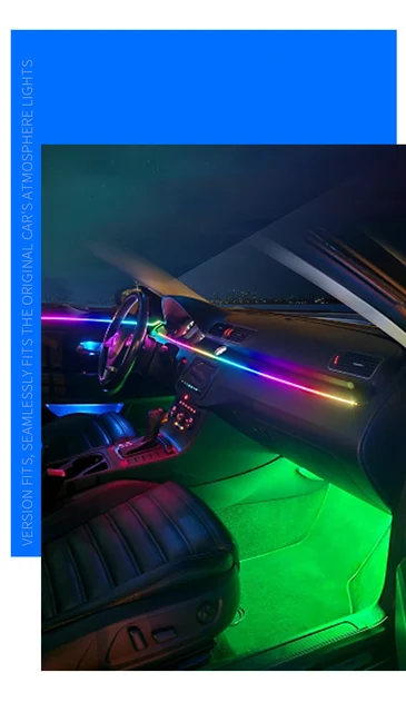 Auto Universal Symphonie Streamer Atmosphäre Licht 18 in 1 LED RGB APP  Control Multi-Farbe DIY Kreative Dekorative Umgebungs lampe - AliExpress