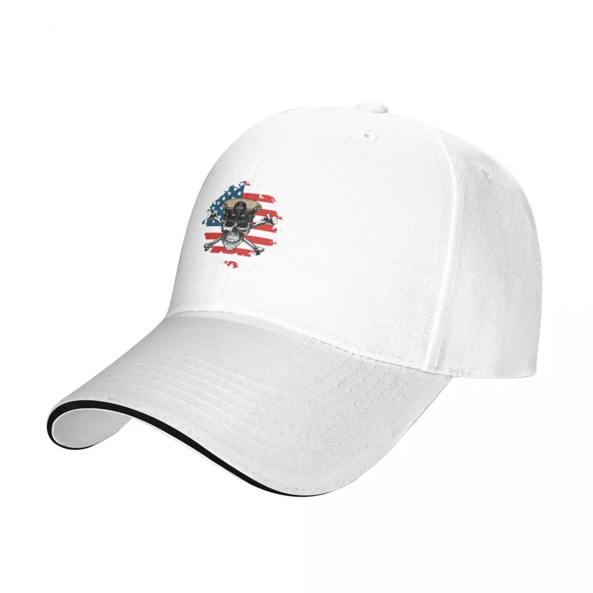 

Once a Chief Always a Chief Skull & Crossbones on USA Flag White Text Baseball Cap Golf Cap Women Hats Men's