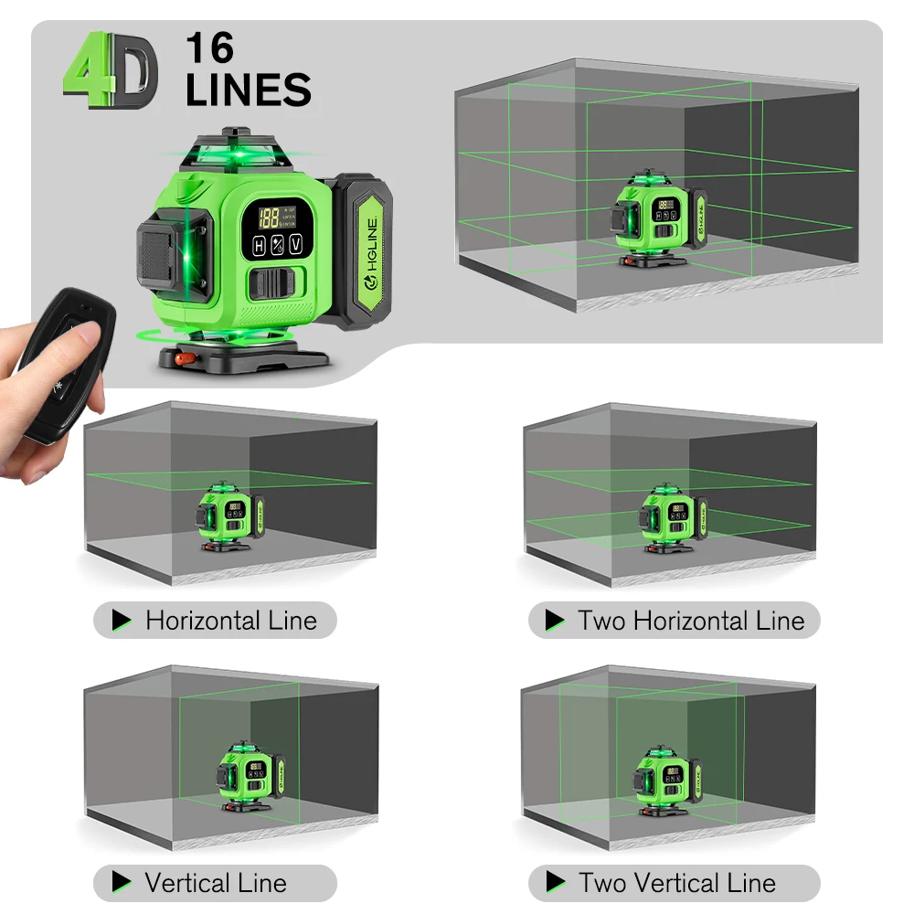 16 Lines Laser Level APP Remote Control Horizontal Vertical Levels Machine Power