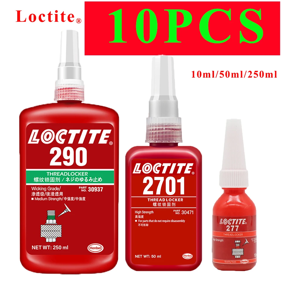 

10pcs loctite 241 242 272 243 222 270 2701 screw adhesive 263 262 277 290 anaerobic glue anti-loose Sealing thread locking agent