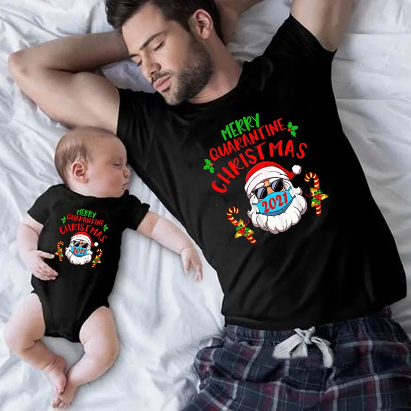 thumbnail image 5 of Conjuntos familiares a juego para Navidad, camiseta divertida de Papá Noel con aspecto familiar, ropa de algodón para bebé, camisetas para padre, madre, hija e hijo, 5 of 5