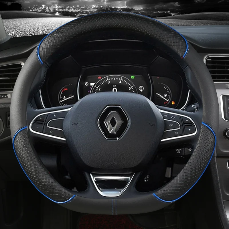 PU Leather Car Steering Wheel Cover For Renault Scenic Clio Laguna 2 3 4 5 Kangoo Fluence Megane Trafic Talisman Twingo Kaptur steering wheel cover