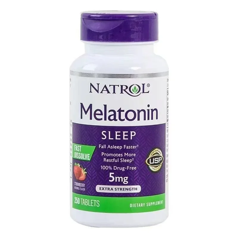 Natrol Melatonin 5mg Pineal Sleep Aid Tablets Strawberry Flavour 250 Capsules