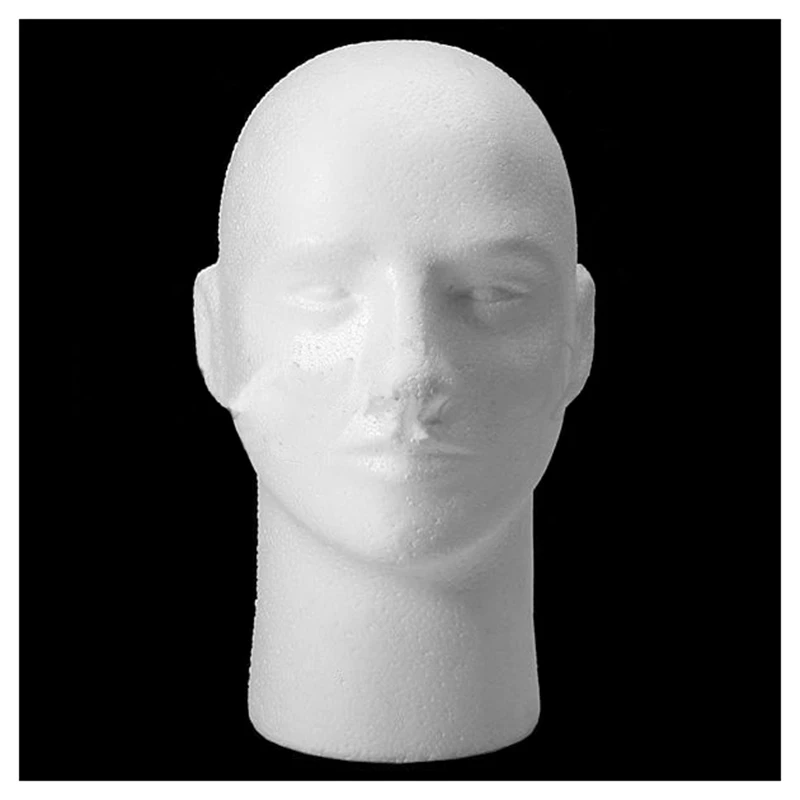 Foam Mannequin Head, Male Foam Wig Head, Wig Display Stand Holder